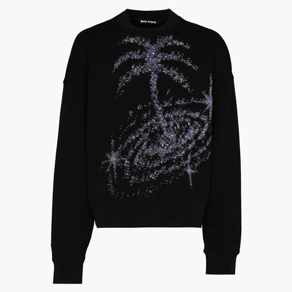 Palm Angels Galaxy třpytila ​​mikinu černá multi