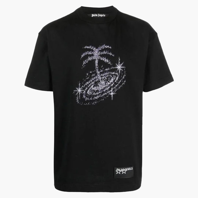 Palm Angels Galaxy Glittered T-shirt Black Multi