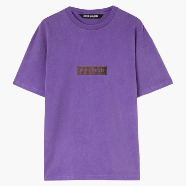 Palm Angels Garment Dye Box Logo T-Shirt Purple/White