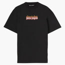 Palm Angels Garment Tintura Brucia Logo T-Shirt classico nero/bianco