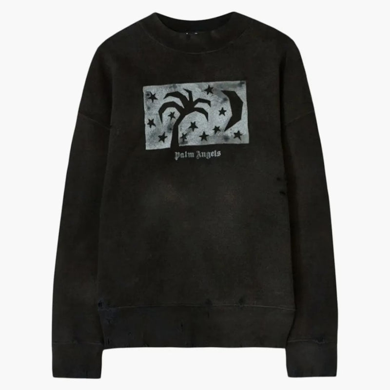 Palm Angels Garment Dye Nightsky mikina černá/stříbrná
