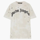 Palm Angels Glittered Logo Classic T-Shirt Off White/Black