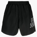 Palm Angels Gothic Logo Print Swimming Shorts Black White