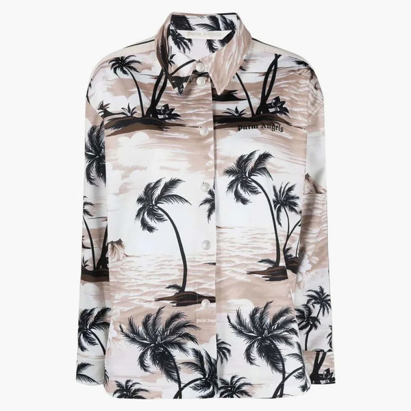 Palm Angels Hawaiian Track Shirt Beige/Black
