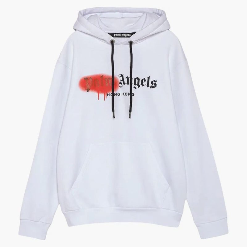 Palm Angels Hong Kong Sprayed Hoodie White/Orange