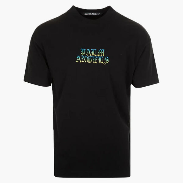 Palm Angels Hue gotické logo tričko černé