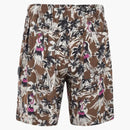 Palm Angels Hula Viscose Short Pants Beige / Multi