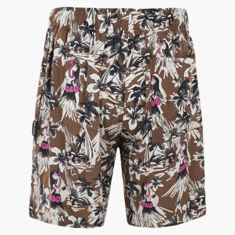 Palm Angels Hula Viscose Krátké kalhoty béžové / multi