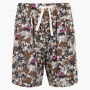 Palm Angels Hula Viscose Short Pants Beige / Multi