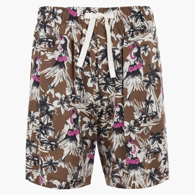 Palm Angels Hula Viscose Krátké kalhoty béžové / multi