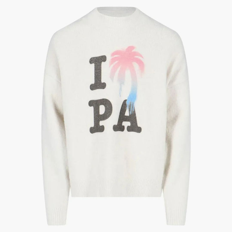 Palm Angels I Love Pated Crew Sweat Cream/Multi