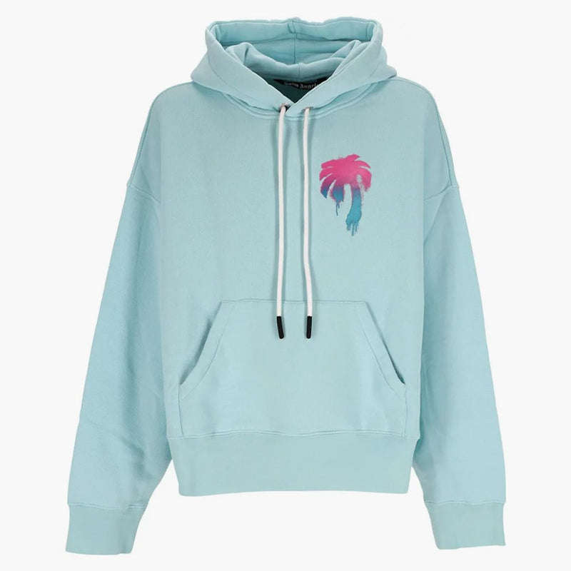 Palm Angels I Love Pa Popover Hoodie Light Blue/multi