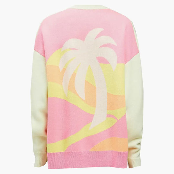 Palm Angels Intarsia Palm Svetr Lime Green