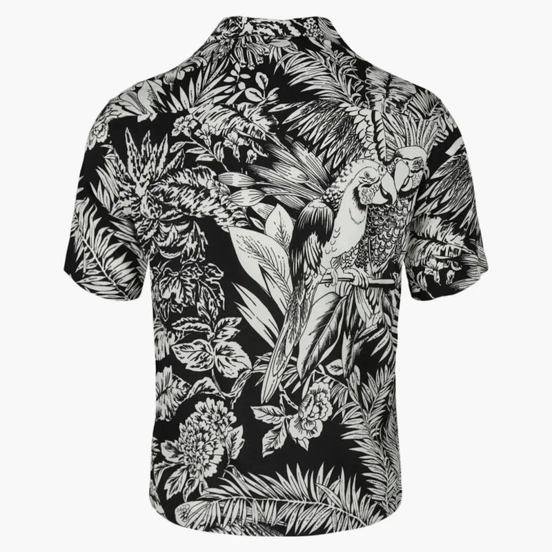 Palm Angels Jungle Palms Bowling Shirt Black/White