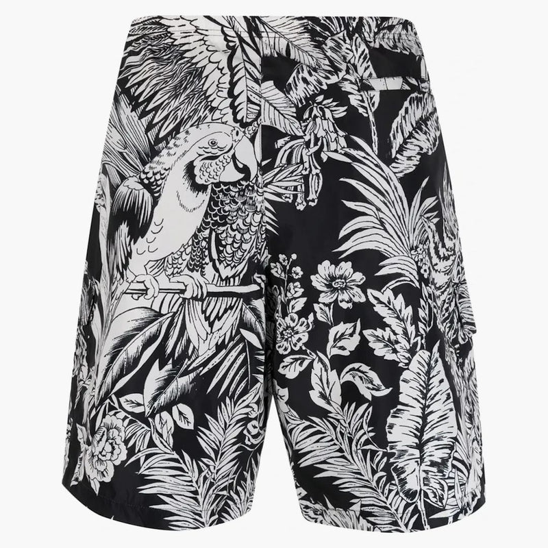 Papoušci džungle Palm Angels Swill Shorts Black/White