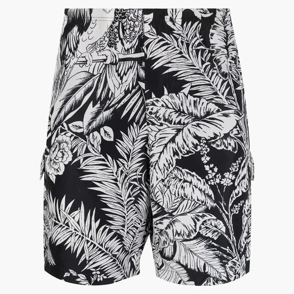 Papoušci džungle Palm Angels Swill Shorts Black/White