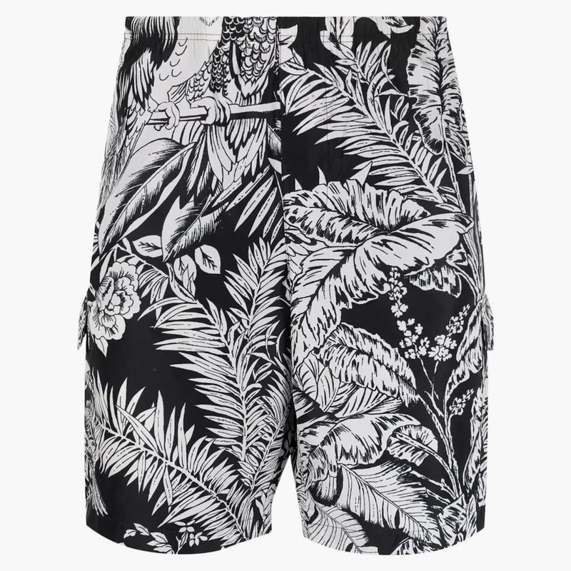 Papoušci džungle Palm Angels Swill Shorts Black/White