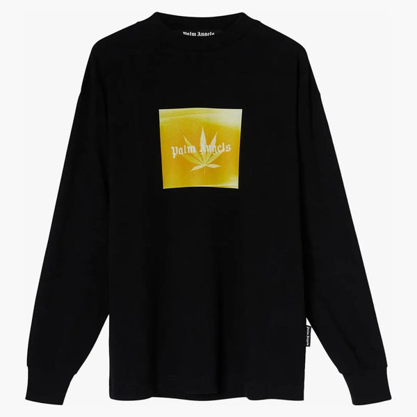 Logo Palm Angels list Print Logo Tričko s longsleeve černé/žluté