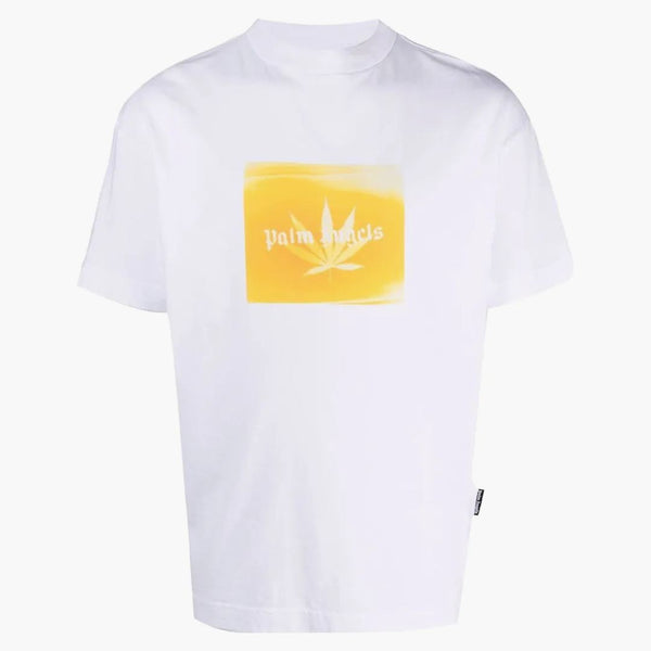 Tričko logo listů Palm Angels Listové bílé/žluté