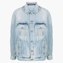 Palm Angels Light Wash Sunset Loose Denim Jacket Blue/brown