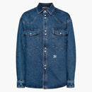 Palm Angels Lightweight Monogram Denim Shirt Blue