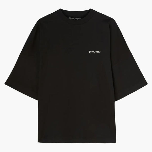 Logo Palm Angel-embroidered bavlněné tričko černé