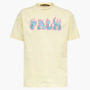 Palm Angels Logo Flames Vint Tee White/purple