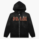 Palm Angel's Logo Flames Zipped Vintage Hoodie Black/Red