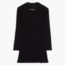 Palm Angel's Logo Long Sleeve Rib Dress Black