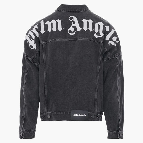 Logo Palm Angel přes džínovou bundu černou/bílou