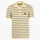 Palm Angels Logo Patch Striped Terry Polo Yellow/black/white