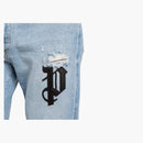 Palm Angel's Logo Patches Jeans Blue