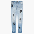 Palm Angel's Logo Patches Jeans Blue