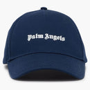 Palm Angel's Logo-Print Cotton Snapback Cap Navy Blue/White