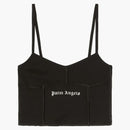 Palm Angel's Logo-Print Crop Top Black/White