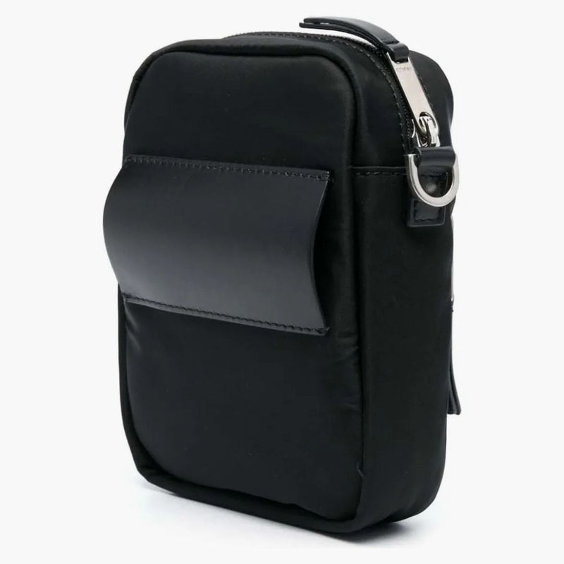 Logo Palm Angel Print Leather Crossbody Bag Black