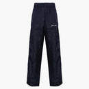 Palm Angel's Logo-Print Linen Track Pants Navy Blue/Off White