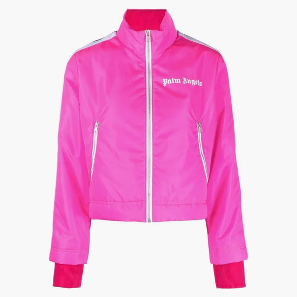 Palm Angels Logo Print Puffer Jacket Hot Pink