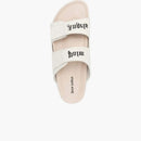Palm Angels Logo Print Sandals Off White Leather