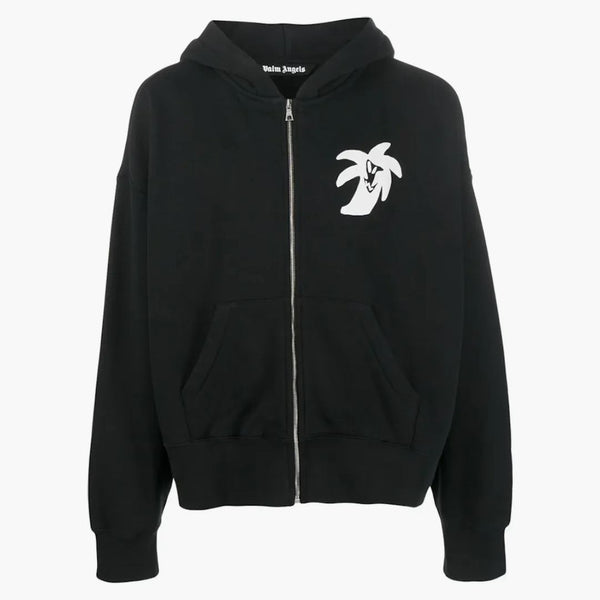 Palm Angel's Logo-Print Zip-Up Hoodie Black