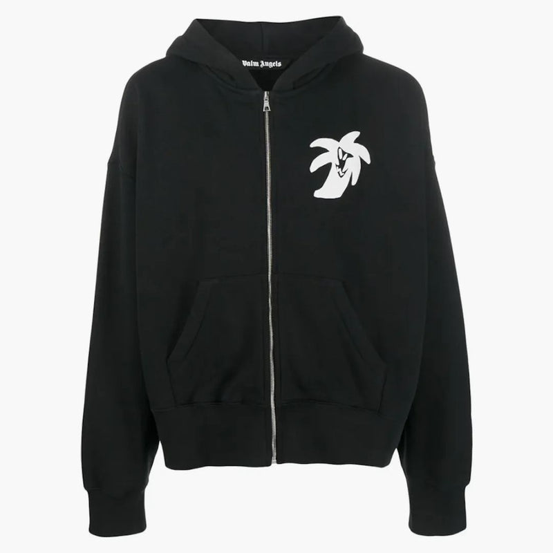 Palm Angel's Logo-Print Zip-Up Hoodie Black