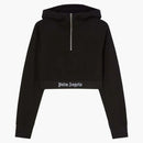 Palm Angel's Logo Tape Zipped Hoodie Black/White