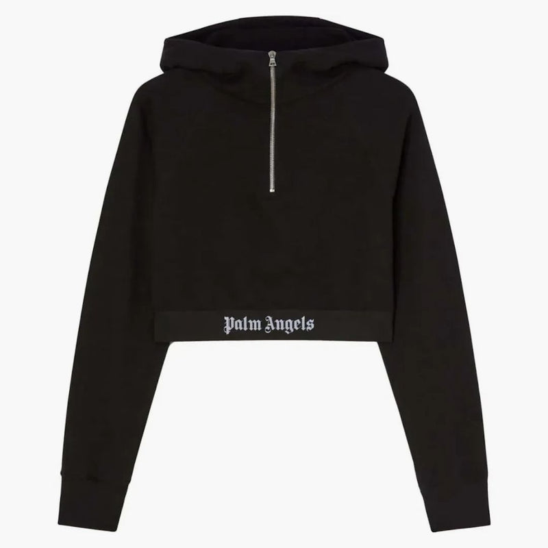Palm Angel's Logo Tape dragkedja hoodie svart/vit