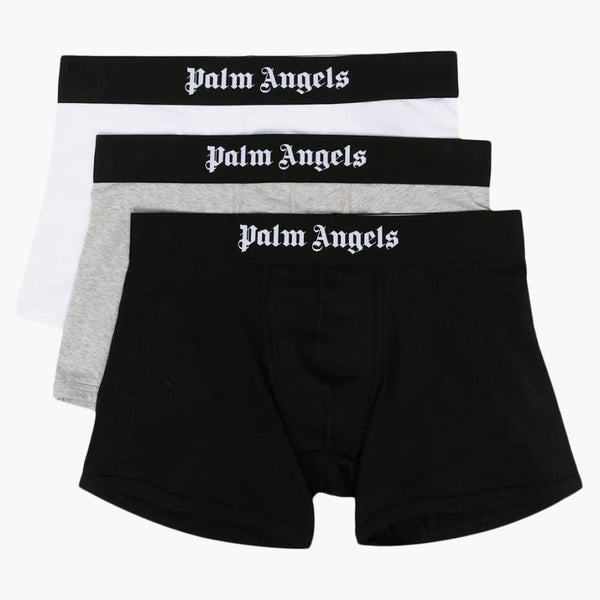 Boxeři loga Palm Angels Logo-Waistband (balení 3) černé/šedé/bílé