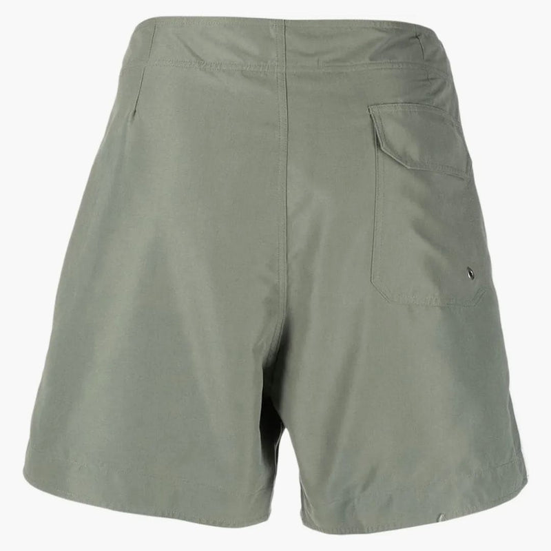 Palm Angels Logo-Embroidered Side Stripe Swim Shorts Vojenská zelená