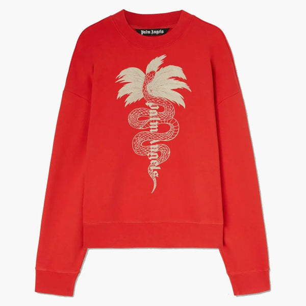 Palm Angels Lunar Nový rok mikina Crewneck červená/off bílá
