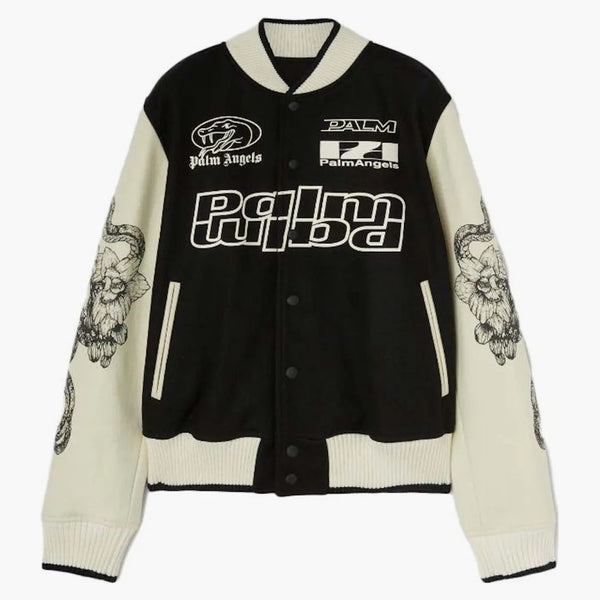 Palm Angels Lunar Nový rok Varsity Jacket Black/Off White
