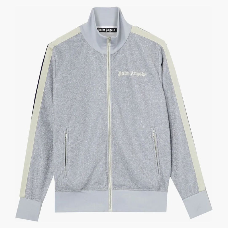 Palm Angels Lurex Track Jacket Silver/off-white