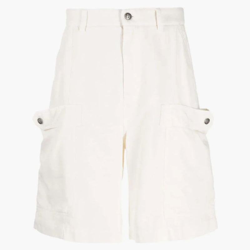 Palm Angels Lyocell-Cotton Blend Cargo Shorts Off White