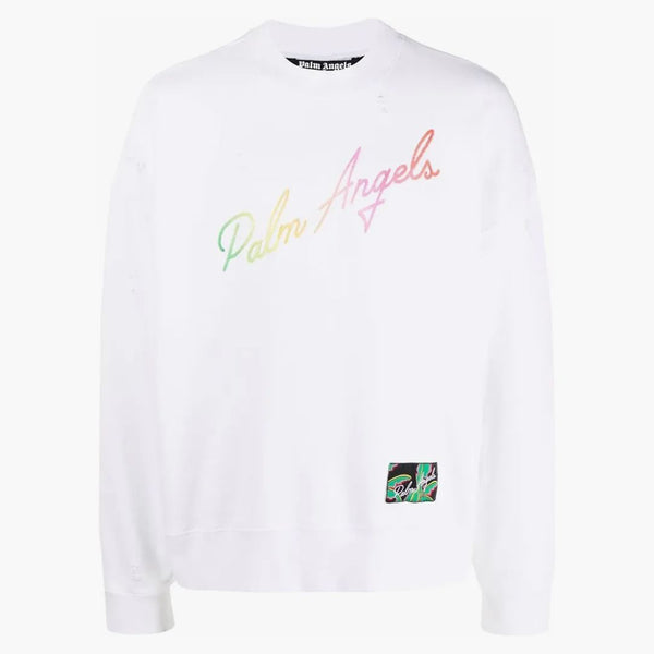 Palm Angels Miami Logo CrewNeck White